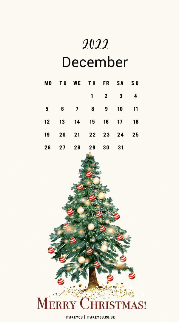 30+ Free December Wallpapers : Red Bauble Christmas Tree