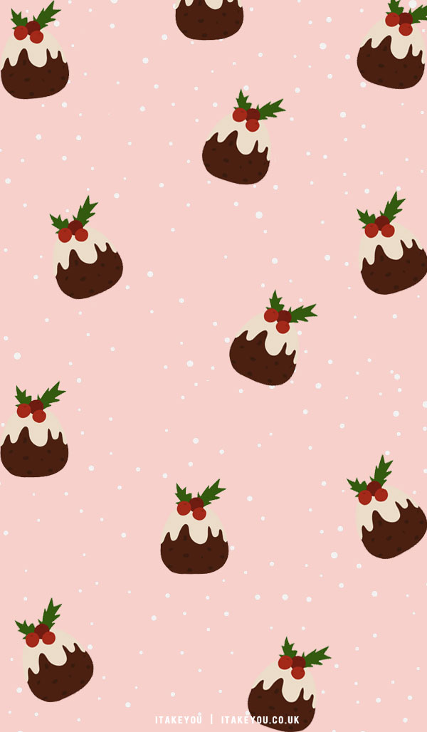 40+ Preppy Christmas Wallpaper Ideas : Christmas Pudding Wallpaper for iPhone & Phone