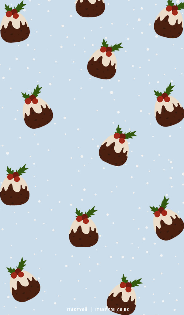 40+ Preppy Christmas Wallpaper Ideas : Pudding Blue Background