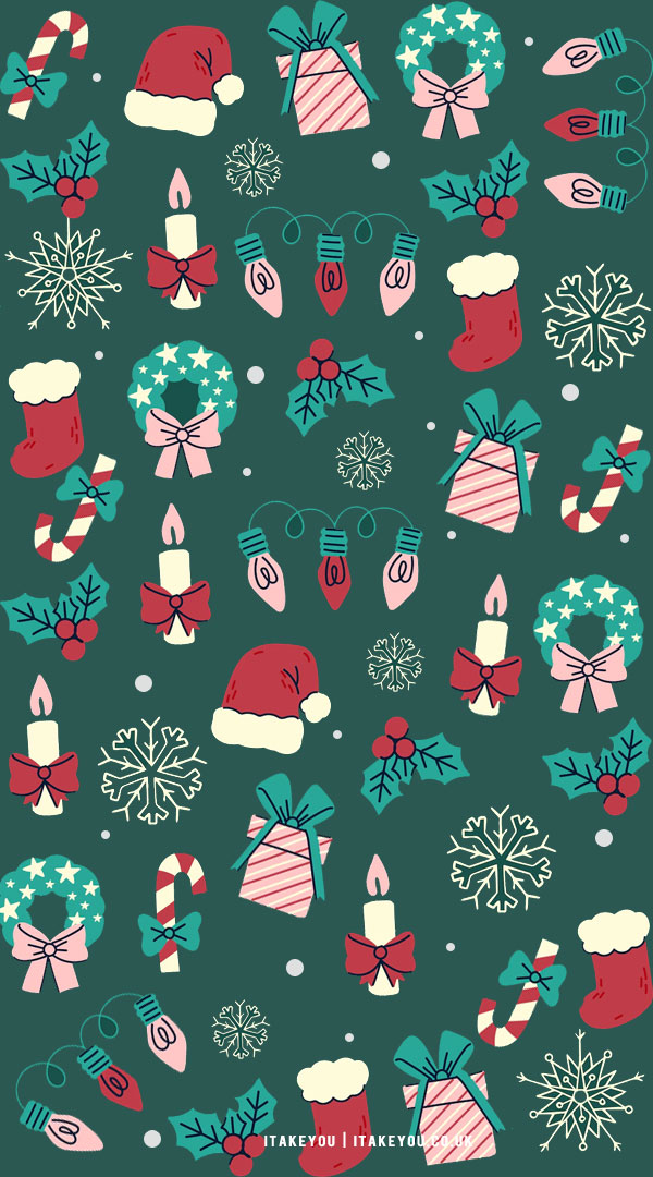 40+ Preppy Christmas Wallpaper Ideas : Christmas Green Background for Phones