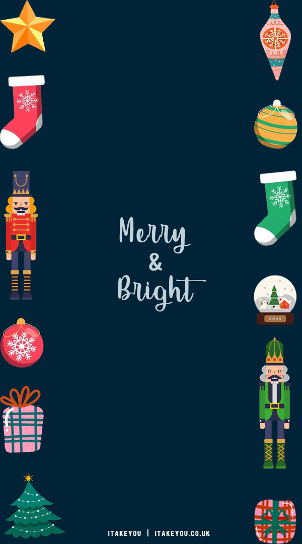 40+ Preppy Christmas Wallpaper Ideas : Merry & Bright I Take You