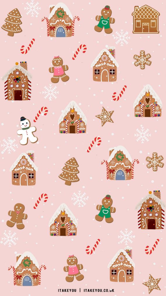 40+ Preppy Christmas Wallpaper Ideas : Gingerbread Wallpaper I Take You ...