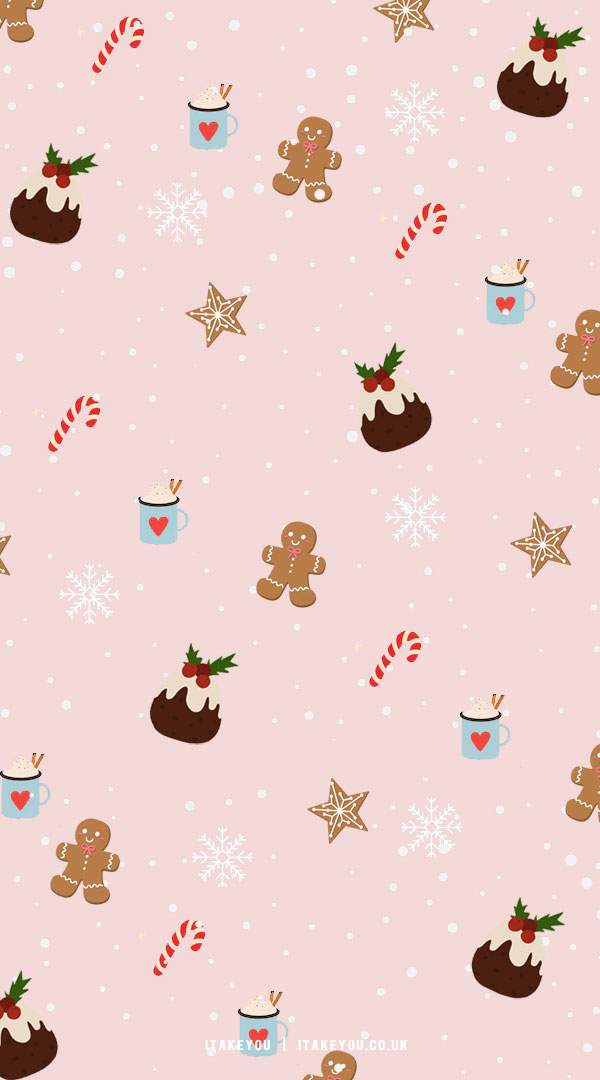40+ Preppy Christmas Wallpaper Ideas : Gingerbread & Pudding Wallpaper for Phone
