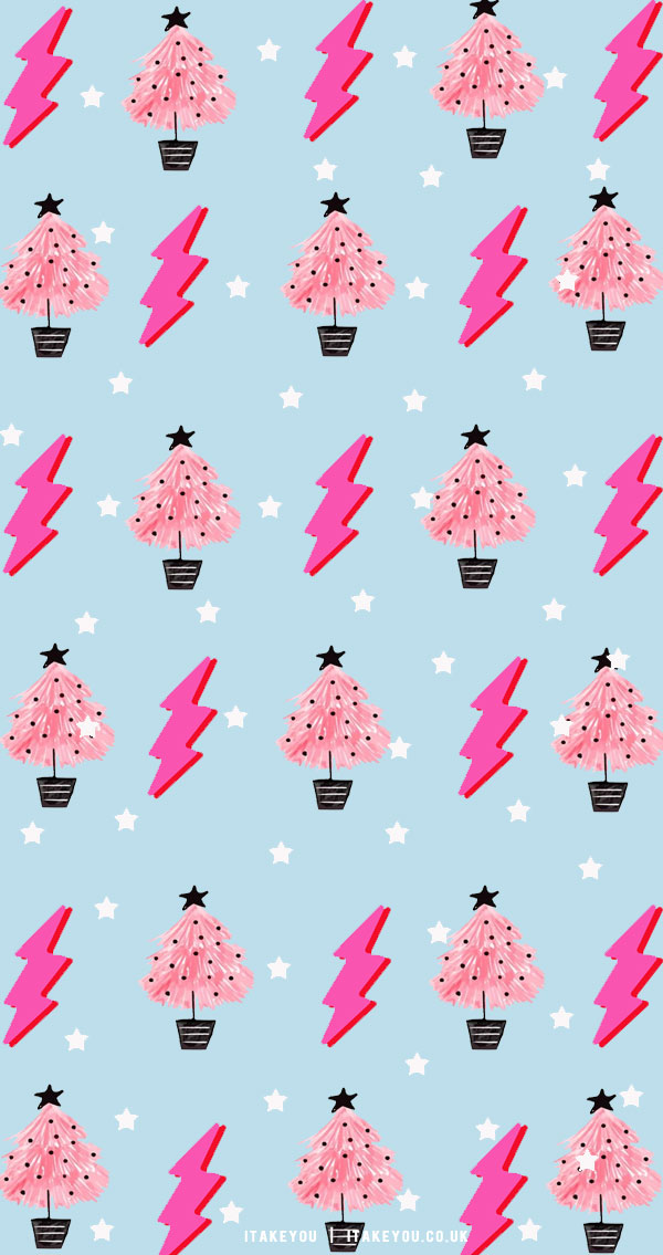 40+ Preppy Christmas Wallpaper Ideas : Lightning + White Stars