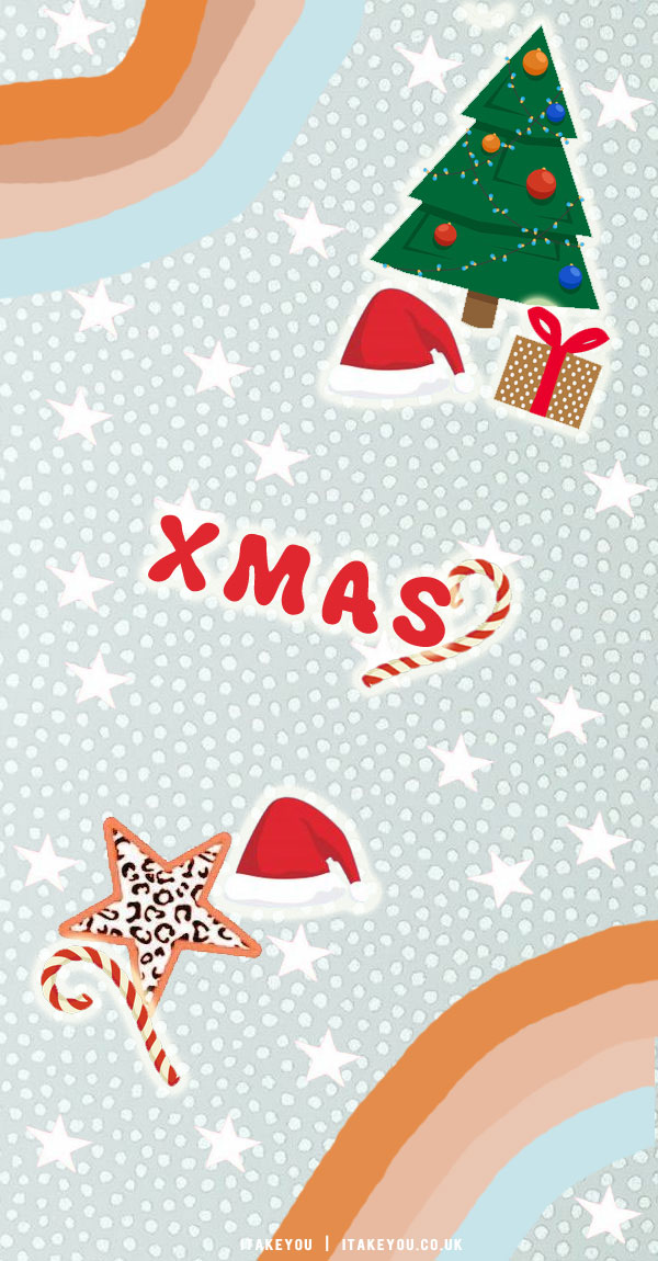 40+ Preppy Christmas Wallpaper Ideas : Candy Cane, Rainbow & Christmas Tree