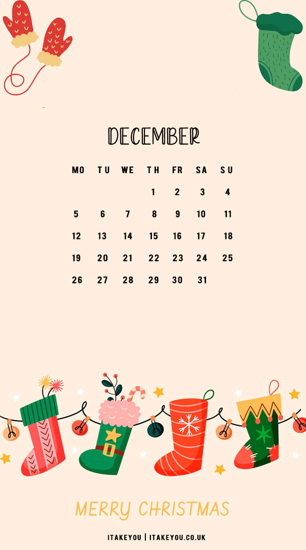 30+ Free December Wallpapers : Stocking Wallpaper