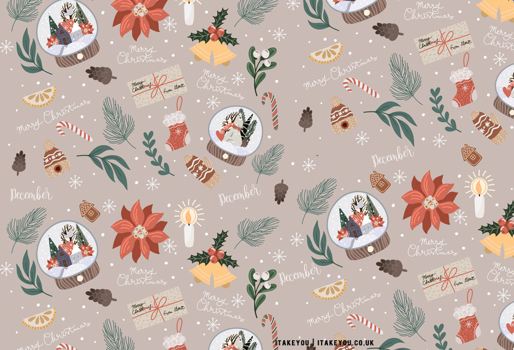 30+ Free December Wallpapers : Snow Globe, Bell & Letter to Santa