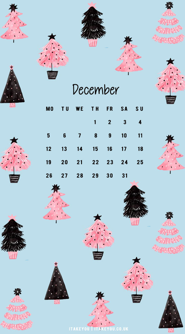 30+ Free December Wallpapers : Pink Christmas Tree December Wallpaper
