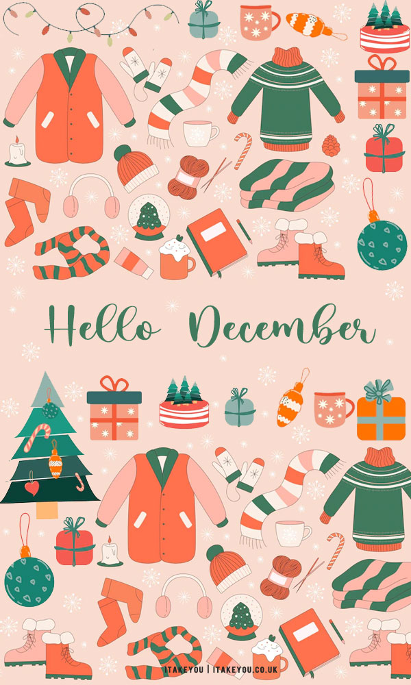 30+ Free December Wallpapers : Soft Orange & Green Wallpaper