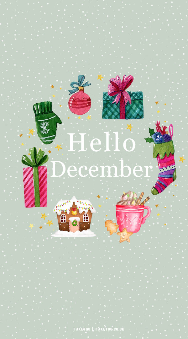 30+ Free December Wallpapers : Christmas Wreath Pink Wallpaper I