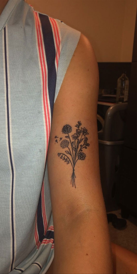 30+ Beautiful Flower Tattoo Ideas : Dandelion & Daisy Flower I Take You