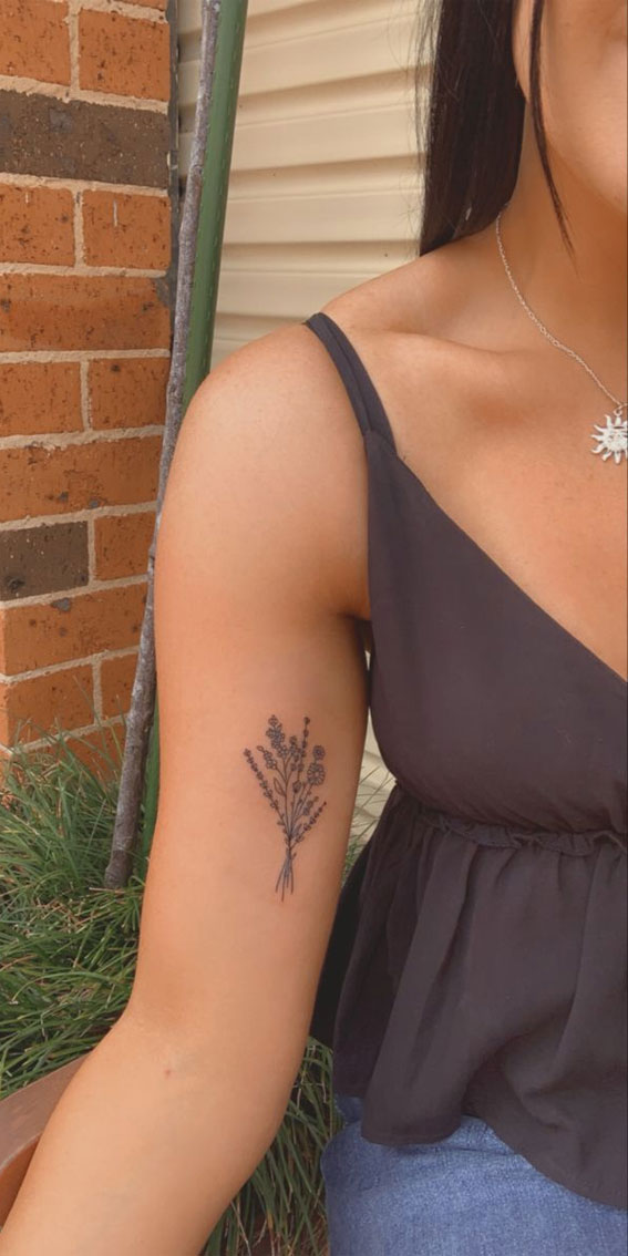 30+ Beautiful Flower Tattoo Ideas : A Bunch of Wild Flower Tattoo