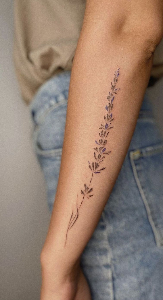 30+ Beautiful Flower Tattoo Ideas : Lavender Arm Tattoo I Take You