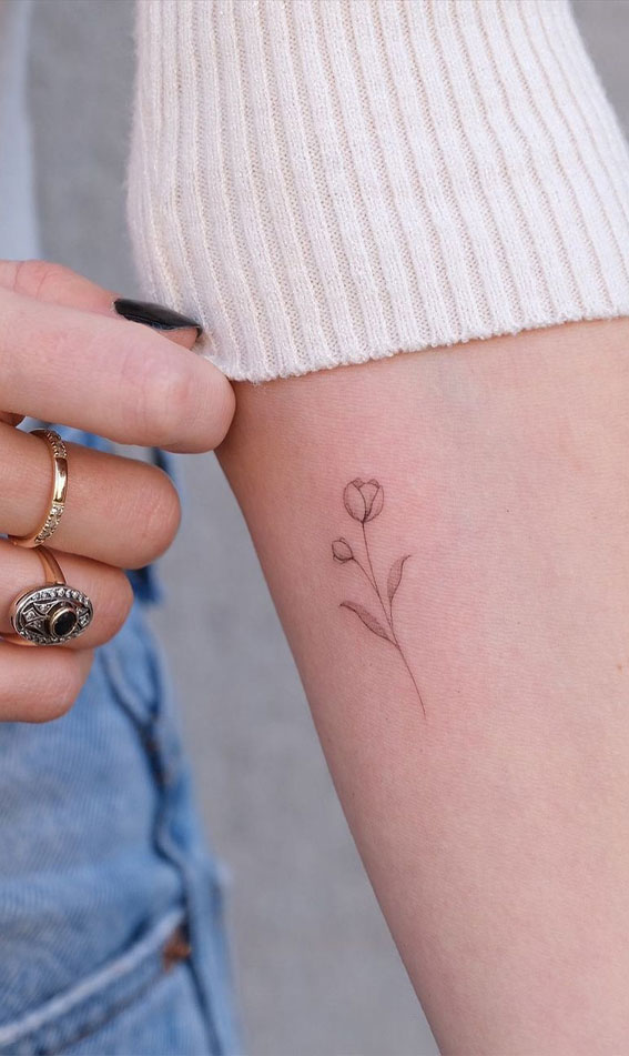 30+ Beautiful Flower Tattoo Ideas : Tulip Tattoo I Take You | Wedding  Readings | Wedding Ideas | Wedding Dresses | Wedding Theme