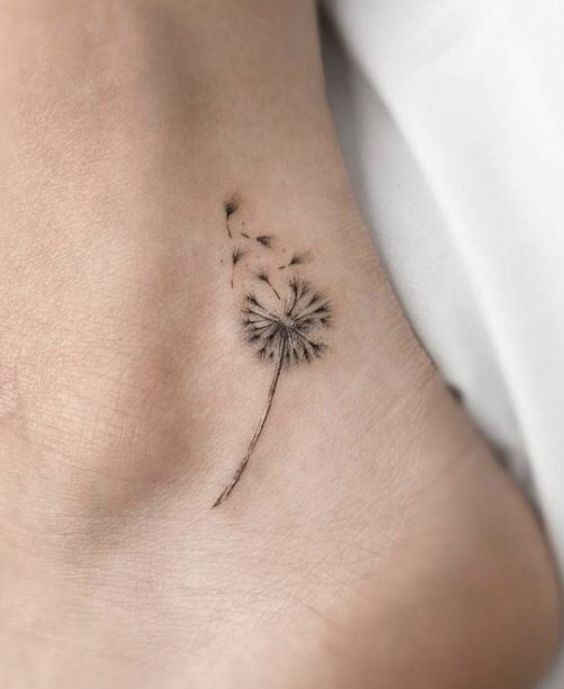30+ Beautiful Flower Tattoo Ideas : Dandelion Tattoo on Ankle I Take You |  Wedding Readings | Wedding Ideas | Wedding Dresses | Wedding Theme