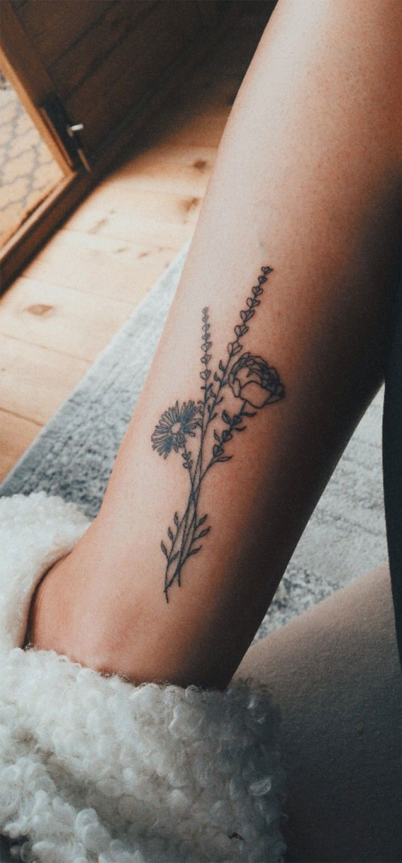 30+ Beautiful Flower Tattoo Ideas : Peony and Aster I Take You