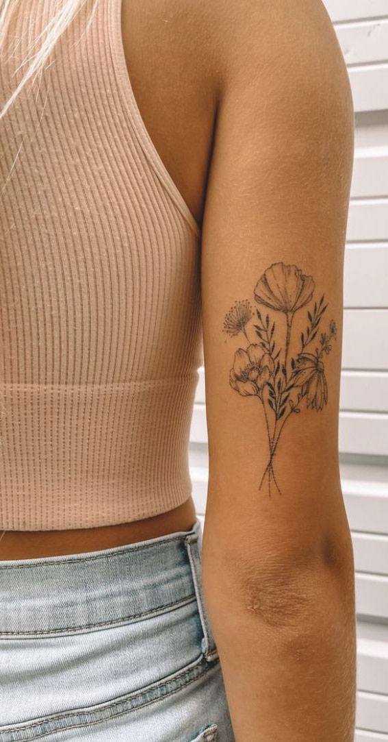30+ Beautiful Flower Tattoo Ideas : A Bunch of Flower