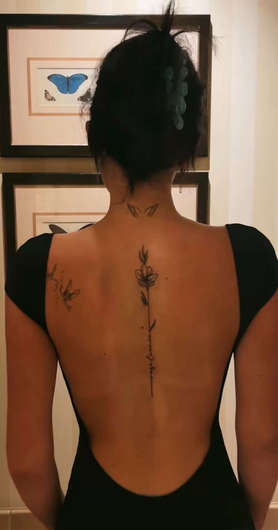 30+ Beautiful Flower Tattoo Ideas : Meaningful Flower Spine Tattoo I Take You