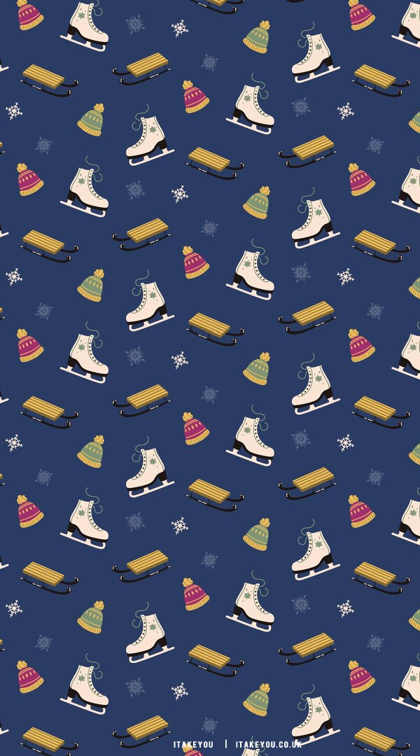 30+ January Wallpaper Ideas for 2023 : Ice Skating Boots Blue Wallpaper