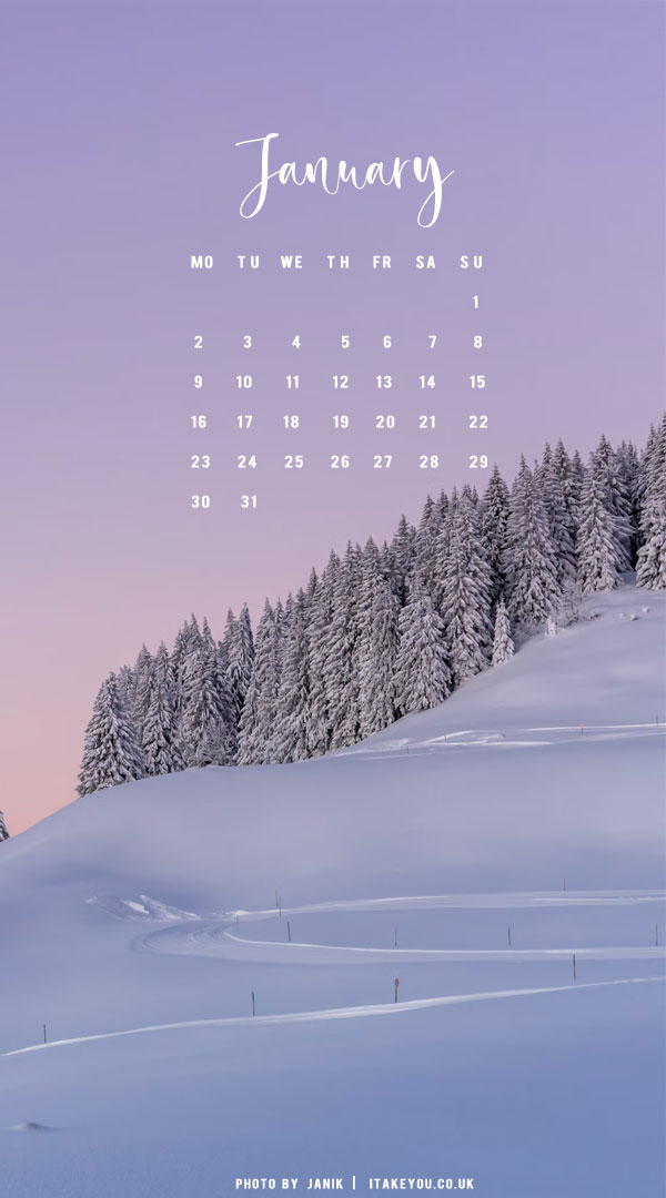 30+ January Wallpaper Ideas for 2023 : Pastel Sky & Snow Wallpaper