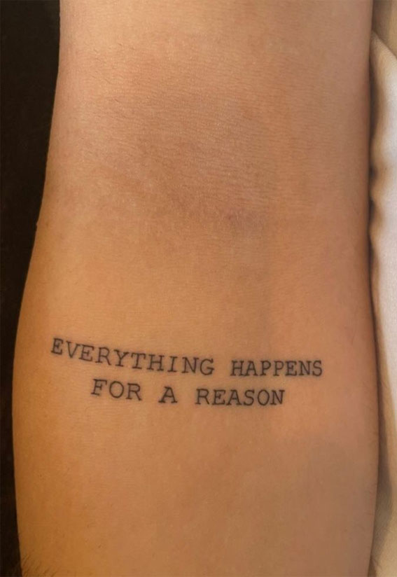 40 Tattoo Ideas with Meaning : Everything Happens For A Reason