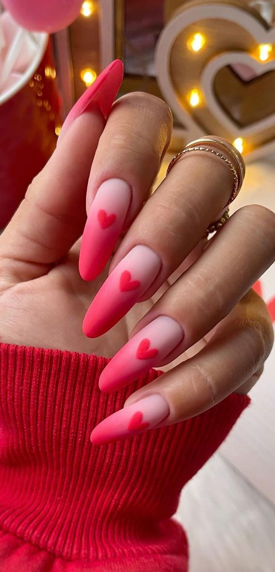 love heart nails, valentine's day nails 2023, red heart tip valentine nails, valentine nails, pink love heart nails, love heart french tip nails, valentine nails 2023, heart nails 2023, heart tip nails, heart nails brown, red valentine nails, pink nails 2023
