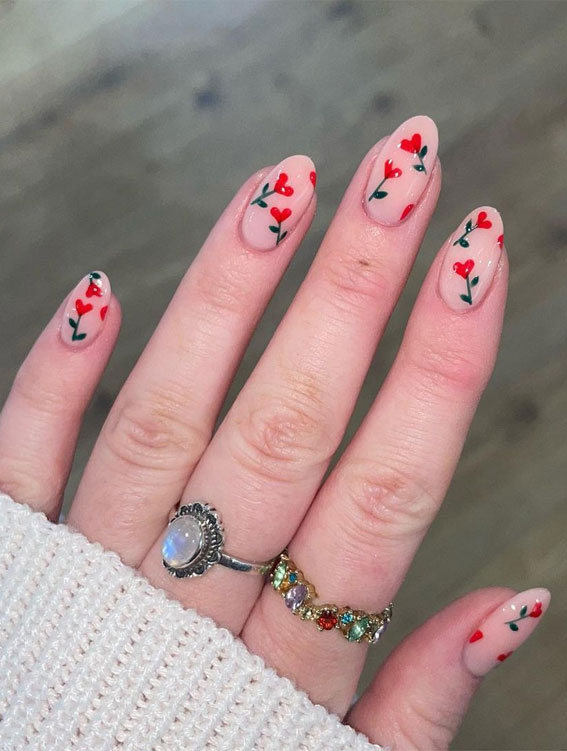 valentine's day nails 2023, red heart tip valentine nails, valentine nails, pink love heart nails, love heart french tip nails, valentine nails 2023, heart nails 2023, heart tip nails, heart nails brown, red valentine nails, pink nails 2023