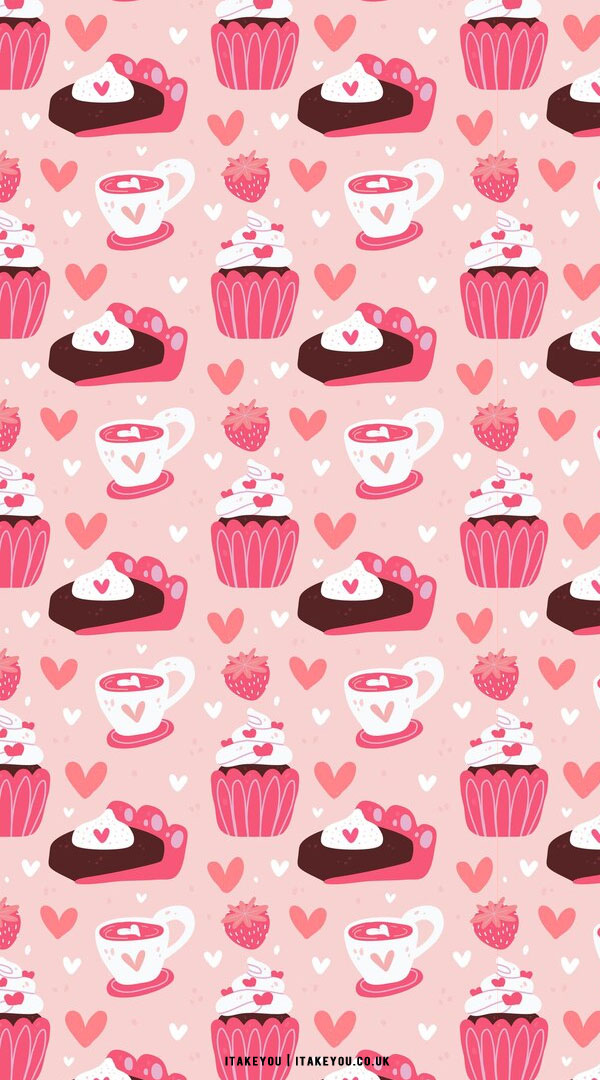 40+ Cute Valentine’s Day Wallpaper Ideas : Cupcake, Pie & Heart