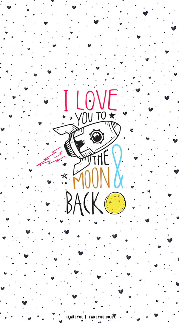 40+ Cute Valentine's Day Wallpaper Ideas : I Love You To The Moon And ...