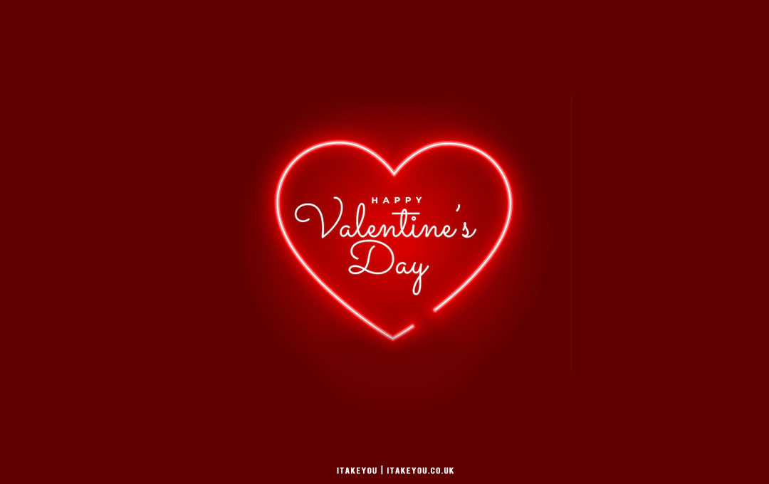 40+ Cute Valentine’s Day Wallpaper Ideas : Neon Heart