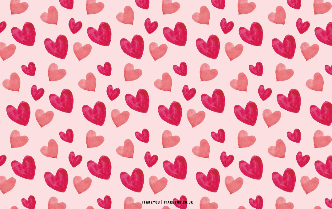 Pink background and gold hearts - Happy valentine's day 2K wallpaper  download