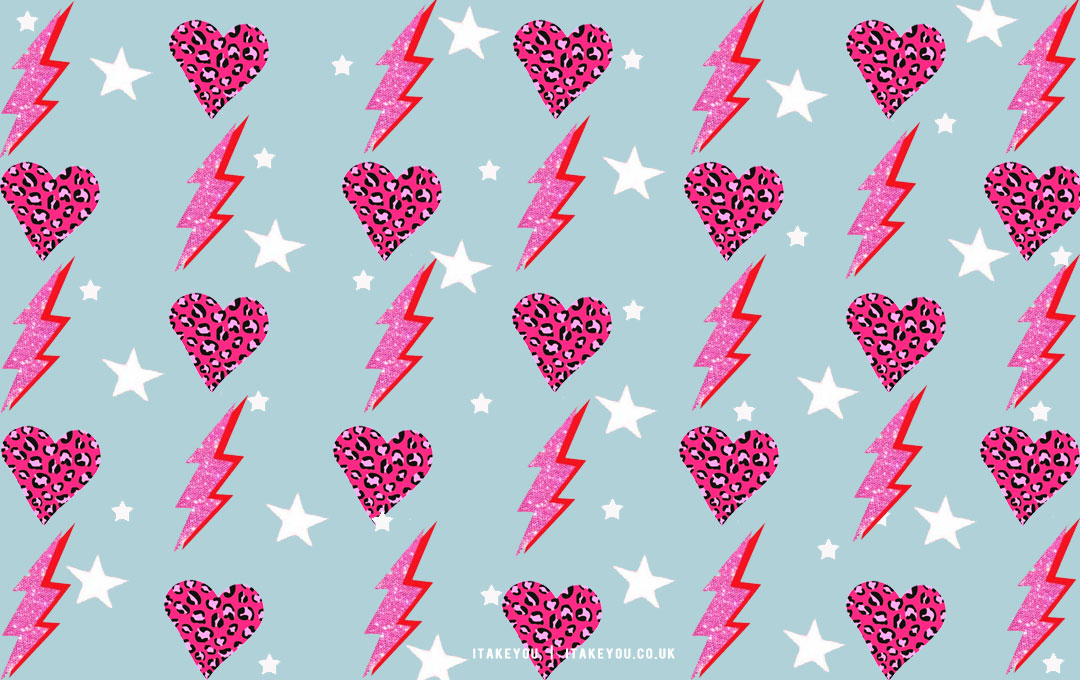 40+ Cute Valentine’s Day Wallpaper Ideas : Leopard Heart & Lightning