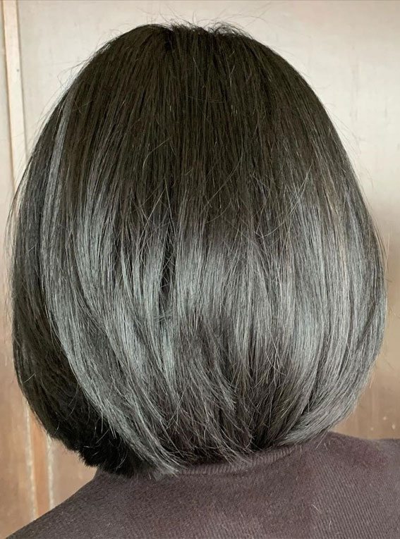 30 Layered Bob Haircuts For 2023 : Classic Layered Dark Hair