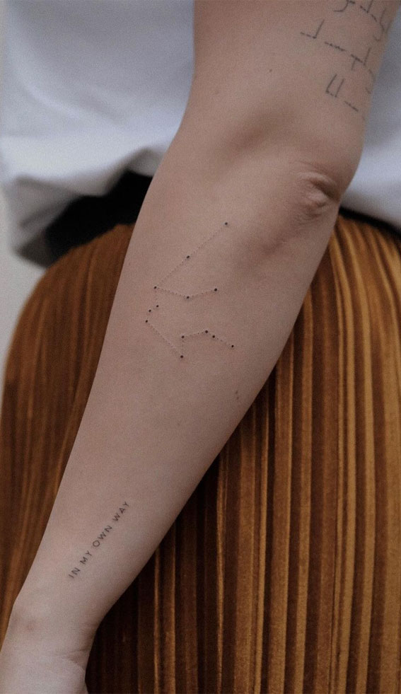 70+ Beautiful Tattoo Designs For Women : Constellation Tattoo on Arm