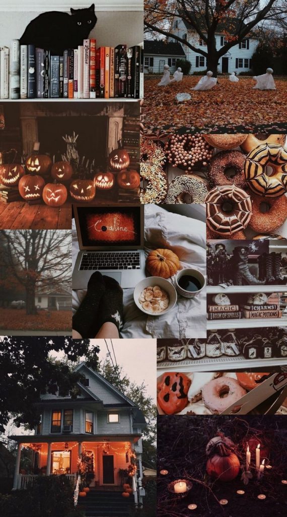 25 Autumn Collage Aesthetic Wallpapers : Magic Book of Spells I Take ...