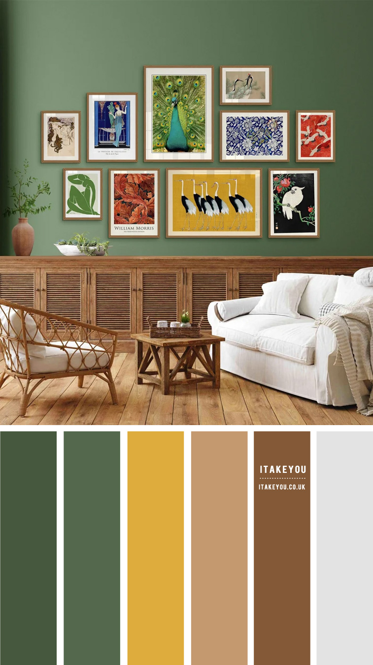 Brown and Green Living Room