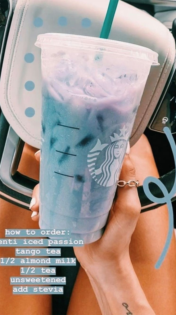 These Starbucks Drinks Look So Yummy : Iced Passion Blue Drink