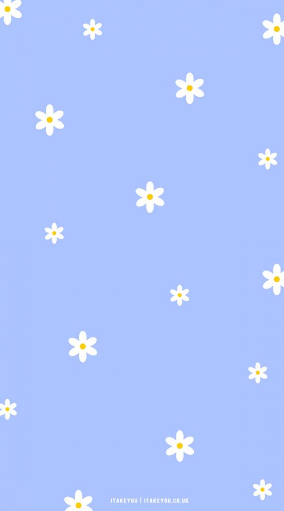 33 Cute Spring Wallpaper Ideas : Cute Daisy Blue Wallpaper I Take You ...