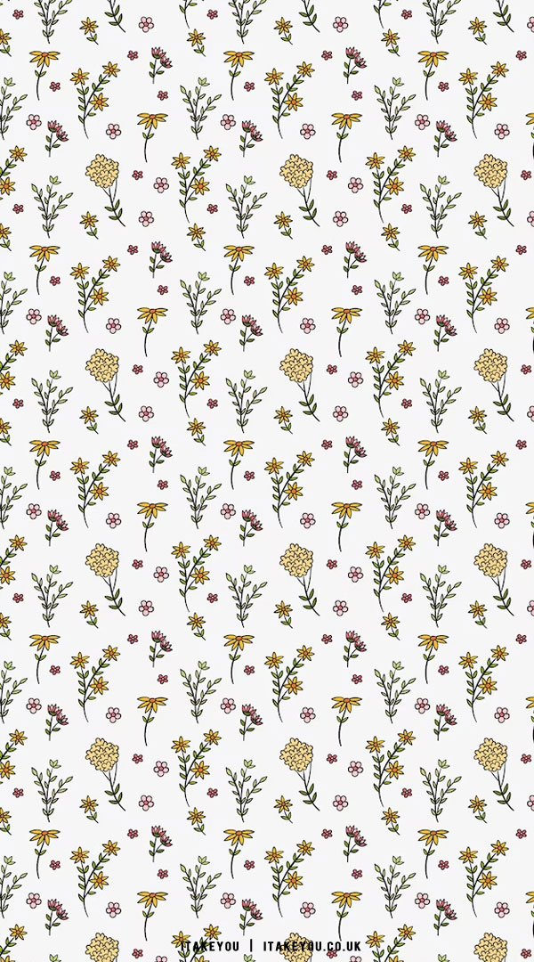 33 Cute Spring Wallpaper Ideas : Floral Light Grey Background