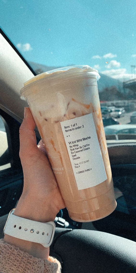 These Starbucks Drinks Look So Yummy : Iced White Mocha No Whip Cream