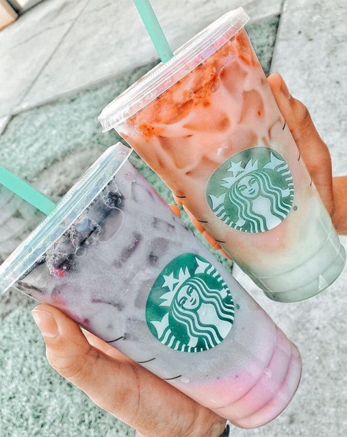 These Starbucks Drinks Look So Yummy : Blackberry &  Peach + Macha Refreshers