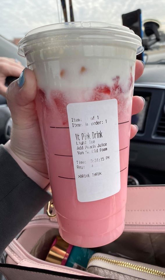 These Starbucks Drinks Look So Yummy : Pink Drink + Cream Cold Foam