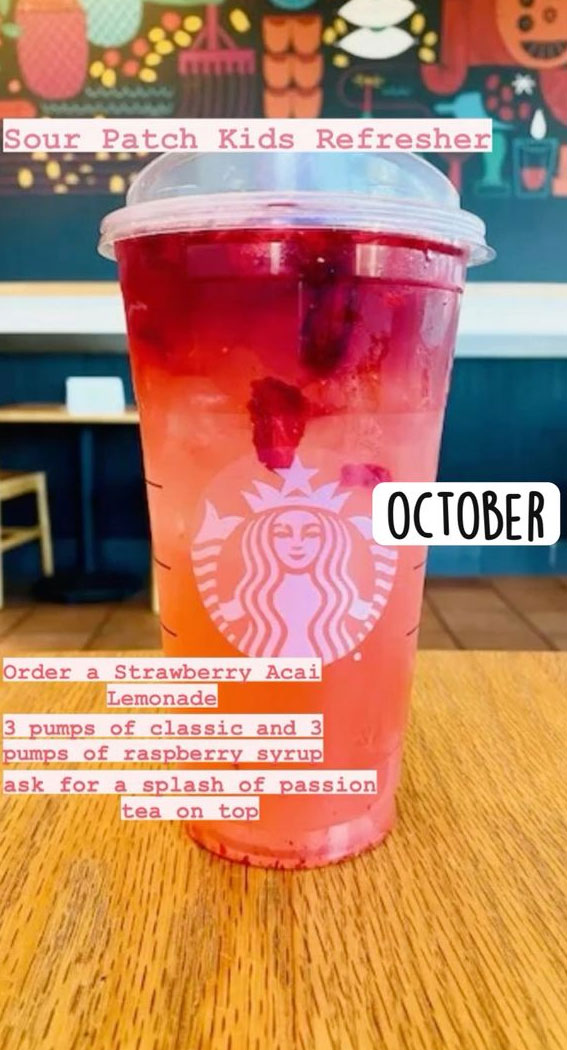These Starbucks Drinks Look So Yummy : Strawberry Acai Refresher October Drink