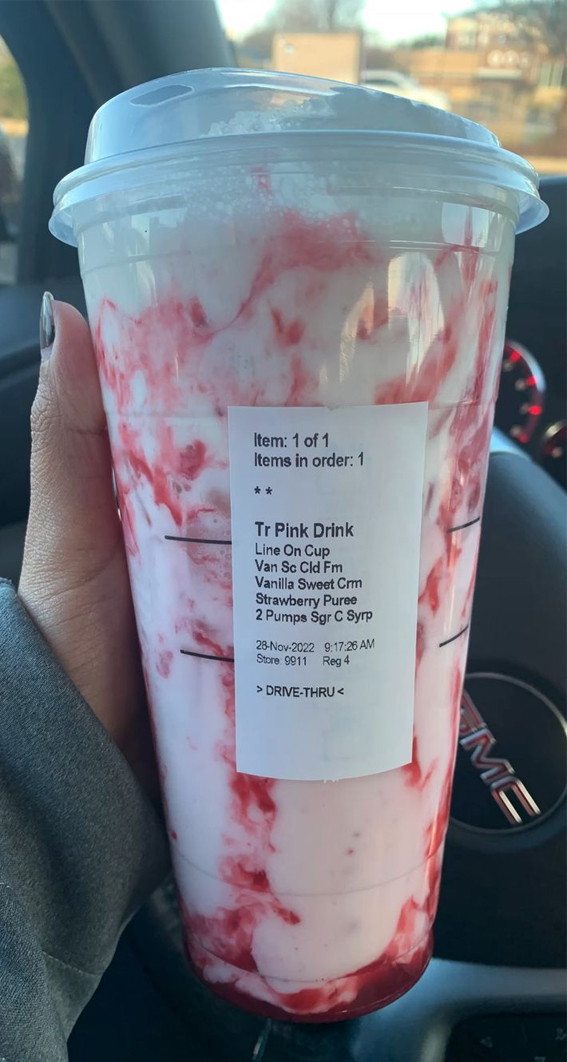 These Starbucks Drinks Look So Yummy : Strawberry Coconut Pink Drink
