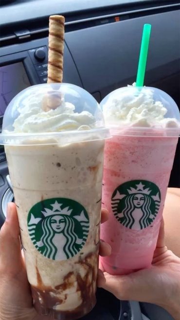 These Starbucks Drinks Look So Yummy Cookie And Cream Pink Shortcake