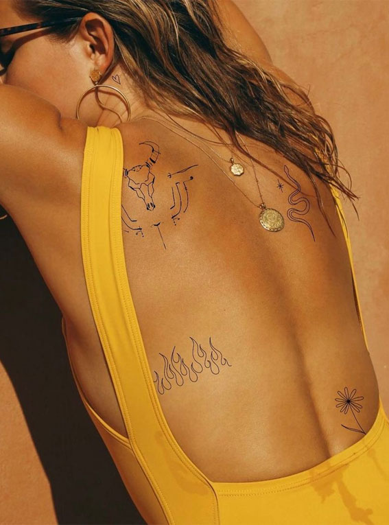 70+ Beautiful Tattoo Designs For Women : Boho Back Tattoos