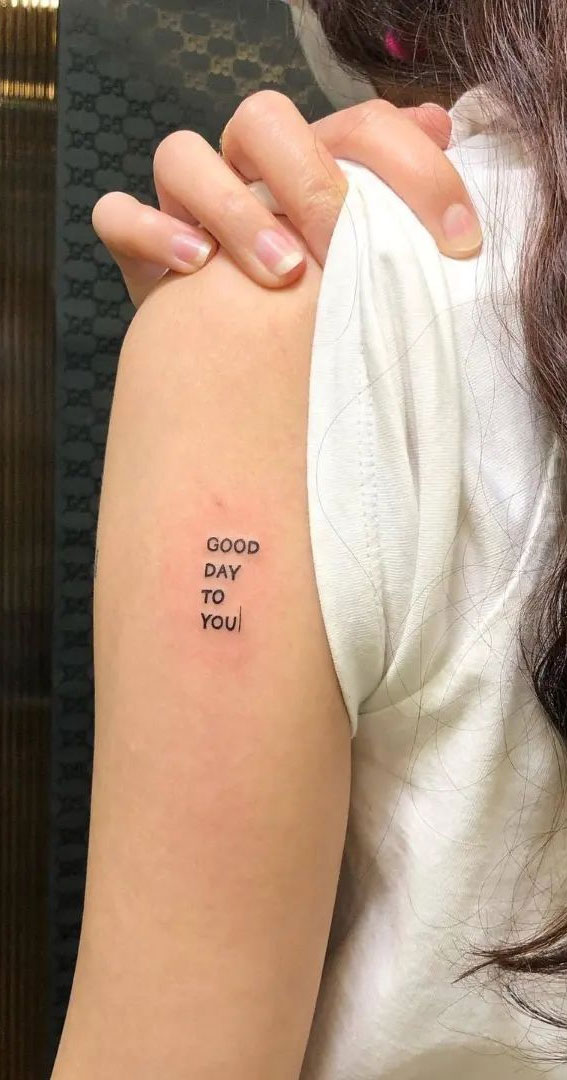40 Meaningful Word Tattoos : Good day to you! I Take You