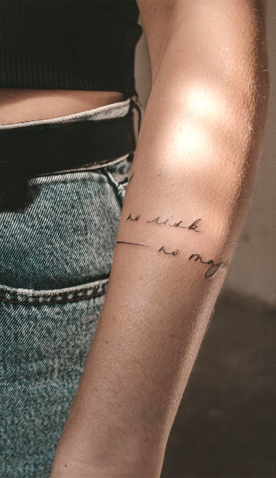 40 Meaningful Word Tattoos : No risk, No magic
