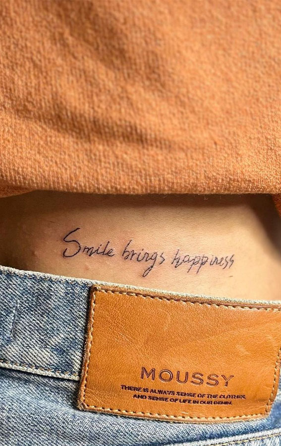 40 Meaningful Word Tattoos : Smile Bring Happiness