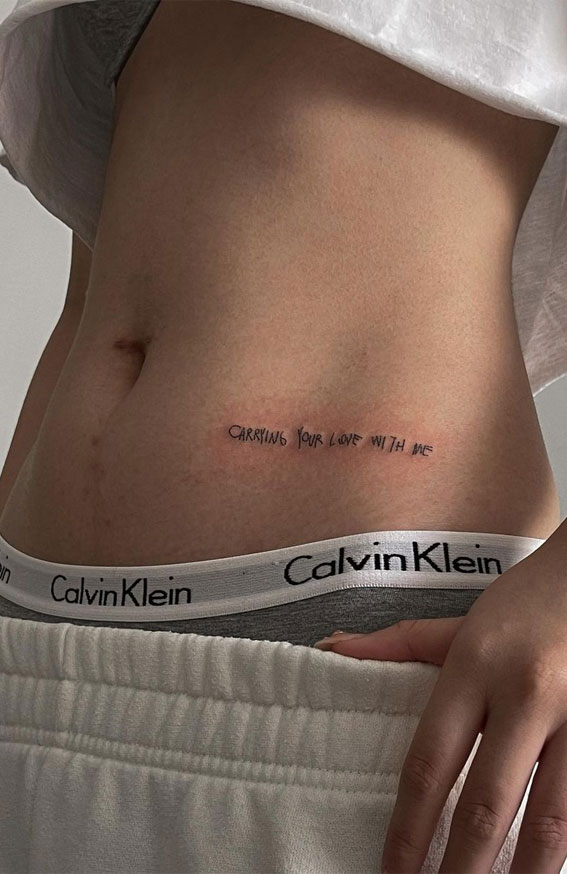 40 Meaningful Word Tattoos : Carrying Your Love With Me